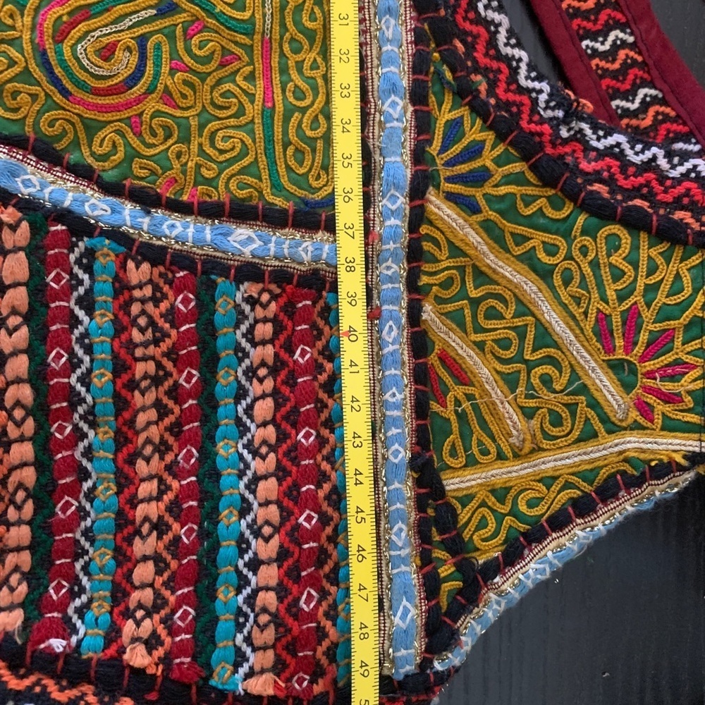 Embroidered Boho Indian Colorful Bag 20.4 Inch x 12.5 Inch Approx. - Picture 3 of 14
